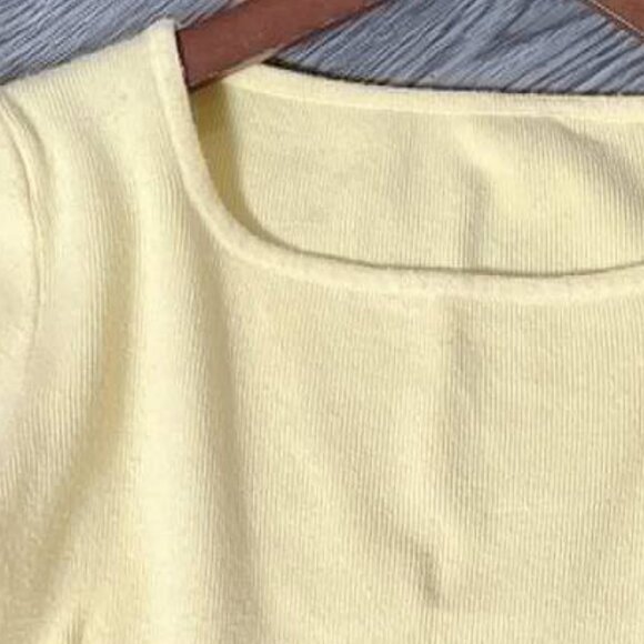 Yellow Ribbed Short Sleeve Top - Picture 2 of 3